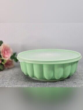 Vintage Tupperware Mint Green Jello Mold Jel-N-Serve 3 Pc Set Retro